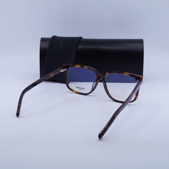 Saint Laurent SL599OPT 002 Square Eyeglasses 58mm – Dark Havana - Picture 10 of 11